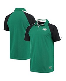 Men's Green, White New York Jets Holden Raglan Polo Shirt