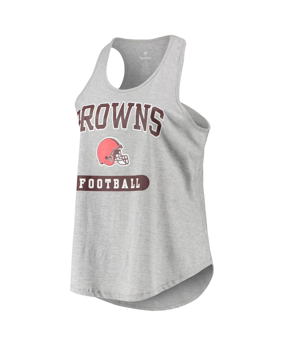 Shop Profile Women's Cleveland Browns Heathered Gray Plus Size Team Racerback Tank Top