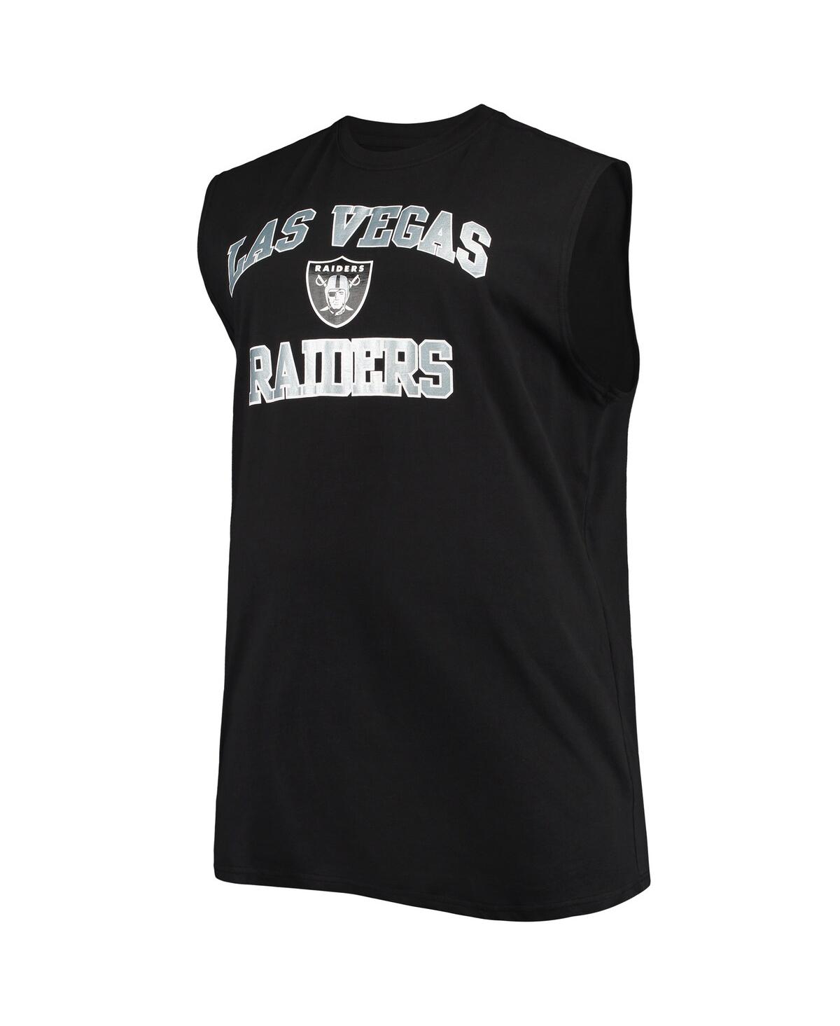 PROFILE MEN'S BLACK LAS VEGAS RAIDERS BIG AND TALL MUSCLE TANK TOP 