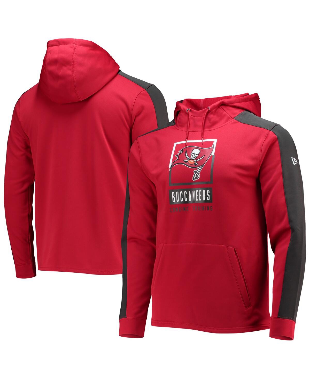 NEW ERA MEN'S NEW ERA RED TAMPA BAY BUCCANEERS COMBINE AUTHENTIC RISE PULLOVER HOODIE 