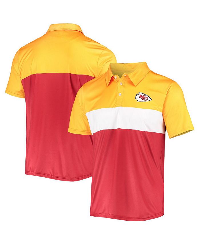 FOCO Men's Gold, Red Kansas City Chiefs Retro Colorblock Polo Shirt ...