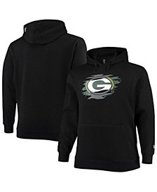 Men's Black Green Bay Packers Big and Tall Primary Logo Pullover Hoodie