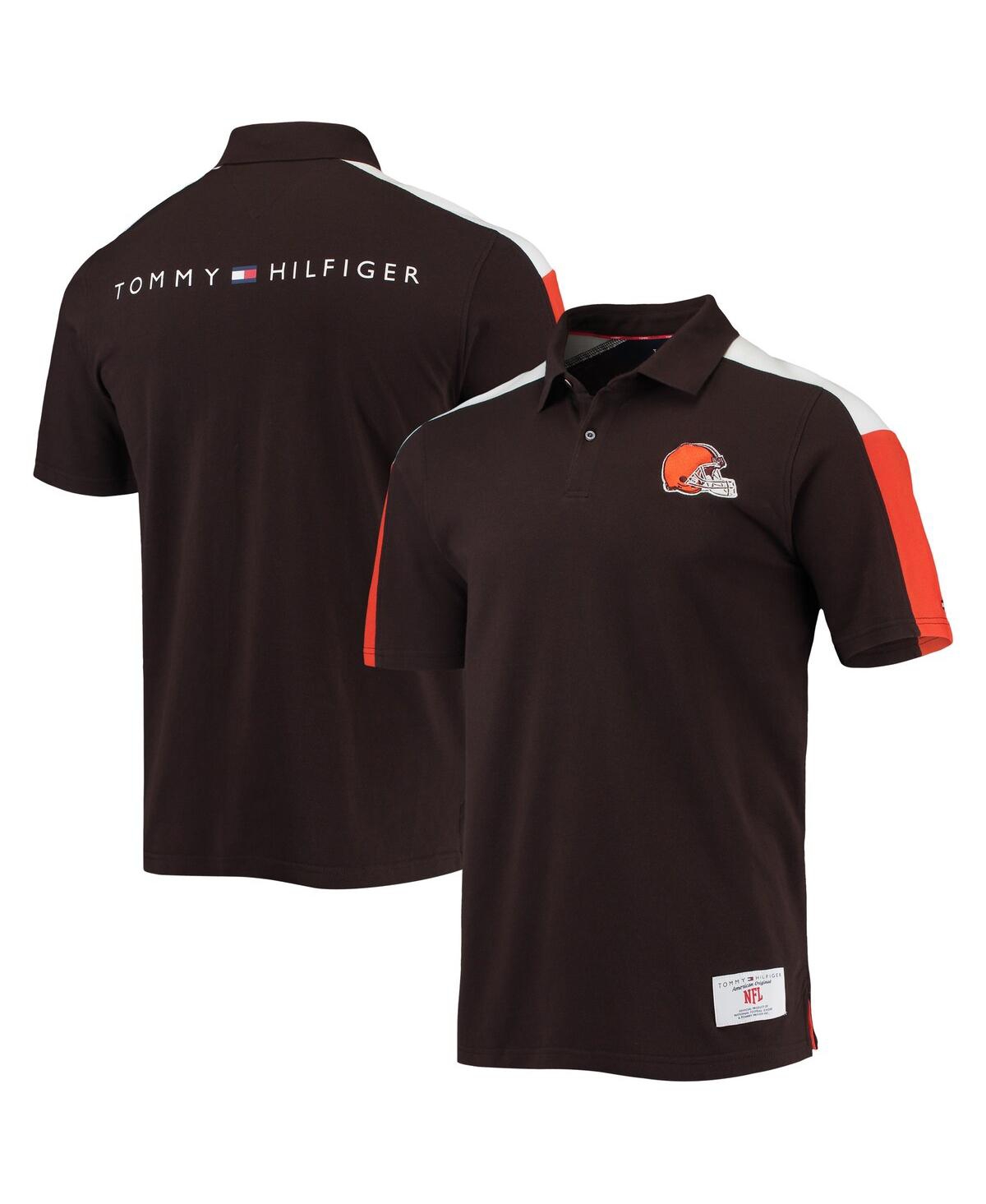 Shop Tommy Hilfiger Men's  Brown, Orange Cleveland Browns Logan Polo Shirt In Brown,orange