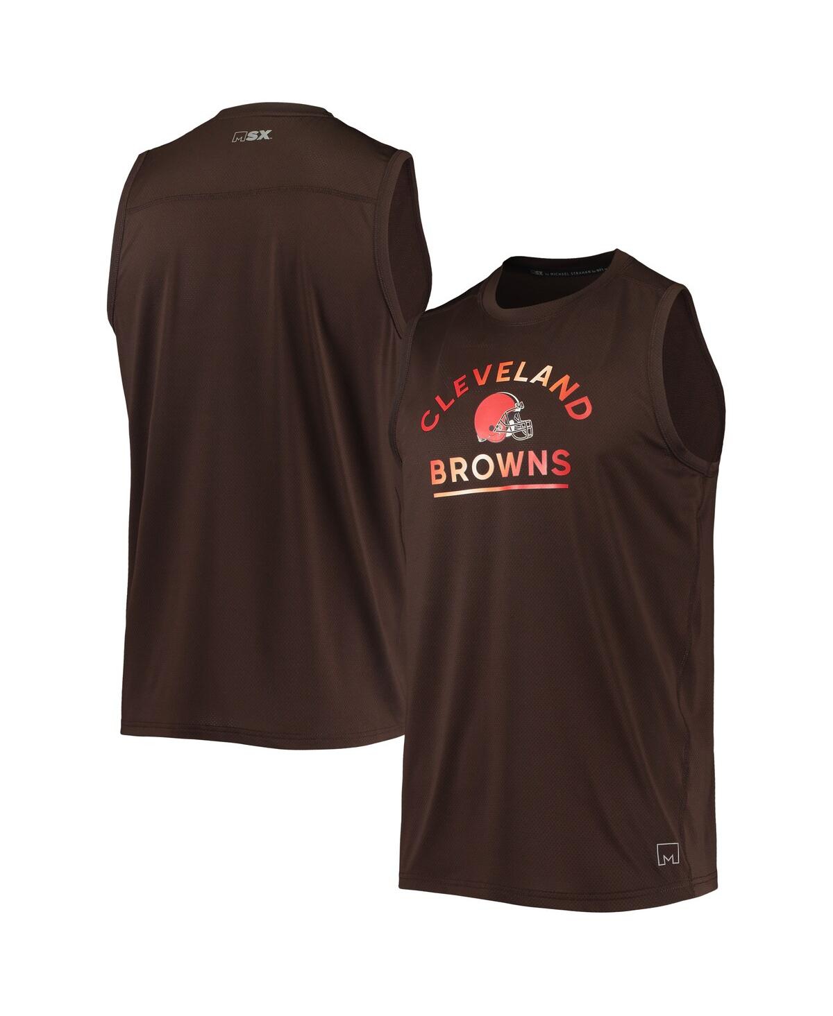 Shop Msx By Michael Strahan Men's  Brown Cleveland Browns Rebound Tank Top