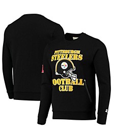 Men's Black Pittsburgh Steelers Locker Room Throwback End Zone Pullover Sweatshirt