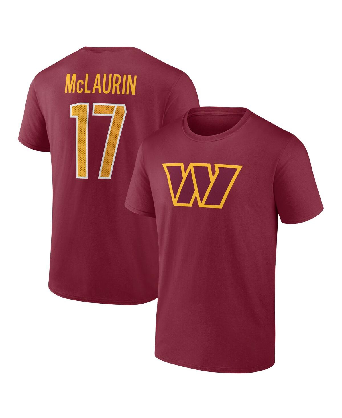 Shop Fanatics Men's  Terry Mclaurin Burgundy Washington Commanders Player Icon Name And Number T-shirt
