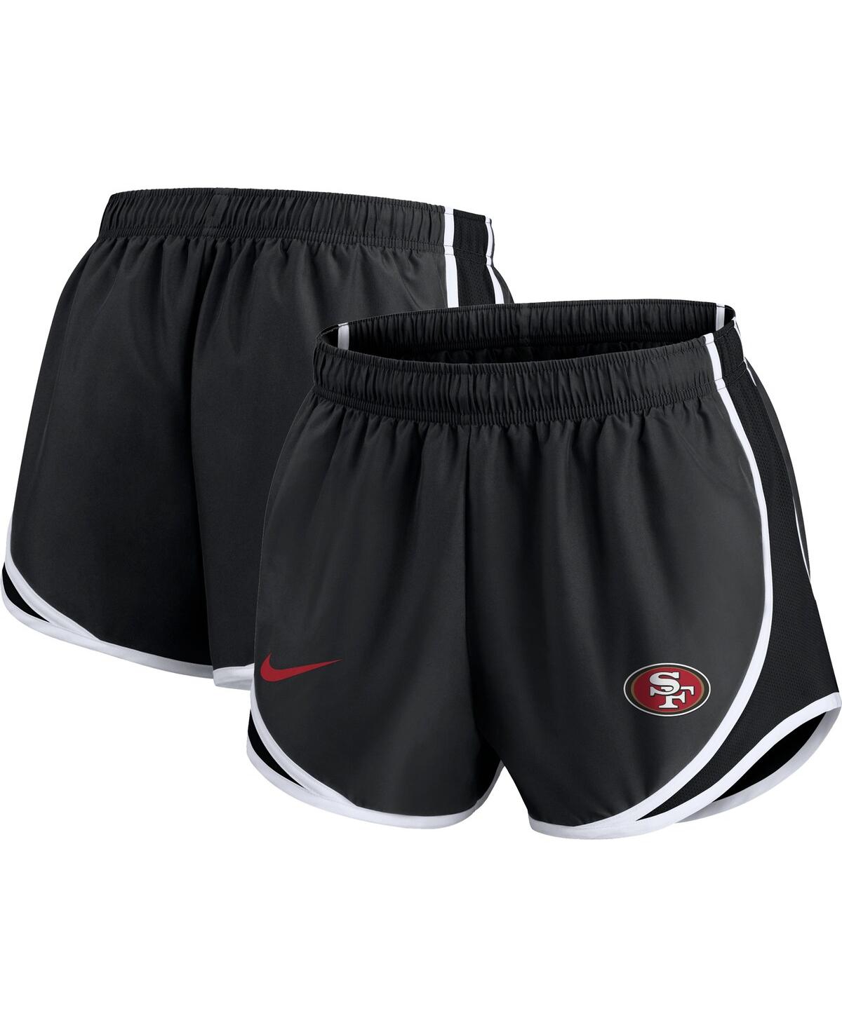 Shop Nike Women's  Charcoal San Francisco 49ers Plus Size Logo Performance Tempo Shorts