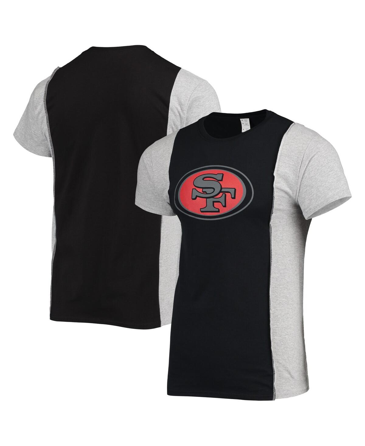 Refried Apparel Men's  Black, Heathered Gray San Francisco 49ers Split T-shirt In Black,heathered Gray