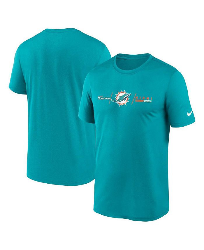 Nike Men's Aqua Miami Dolphins Horizontal Lockup Legend T-shirt - Macy's