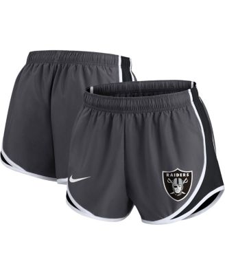Women's Charcoal Las Vegas Raiders Plus Size Logo Performance Tempo Shorts