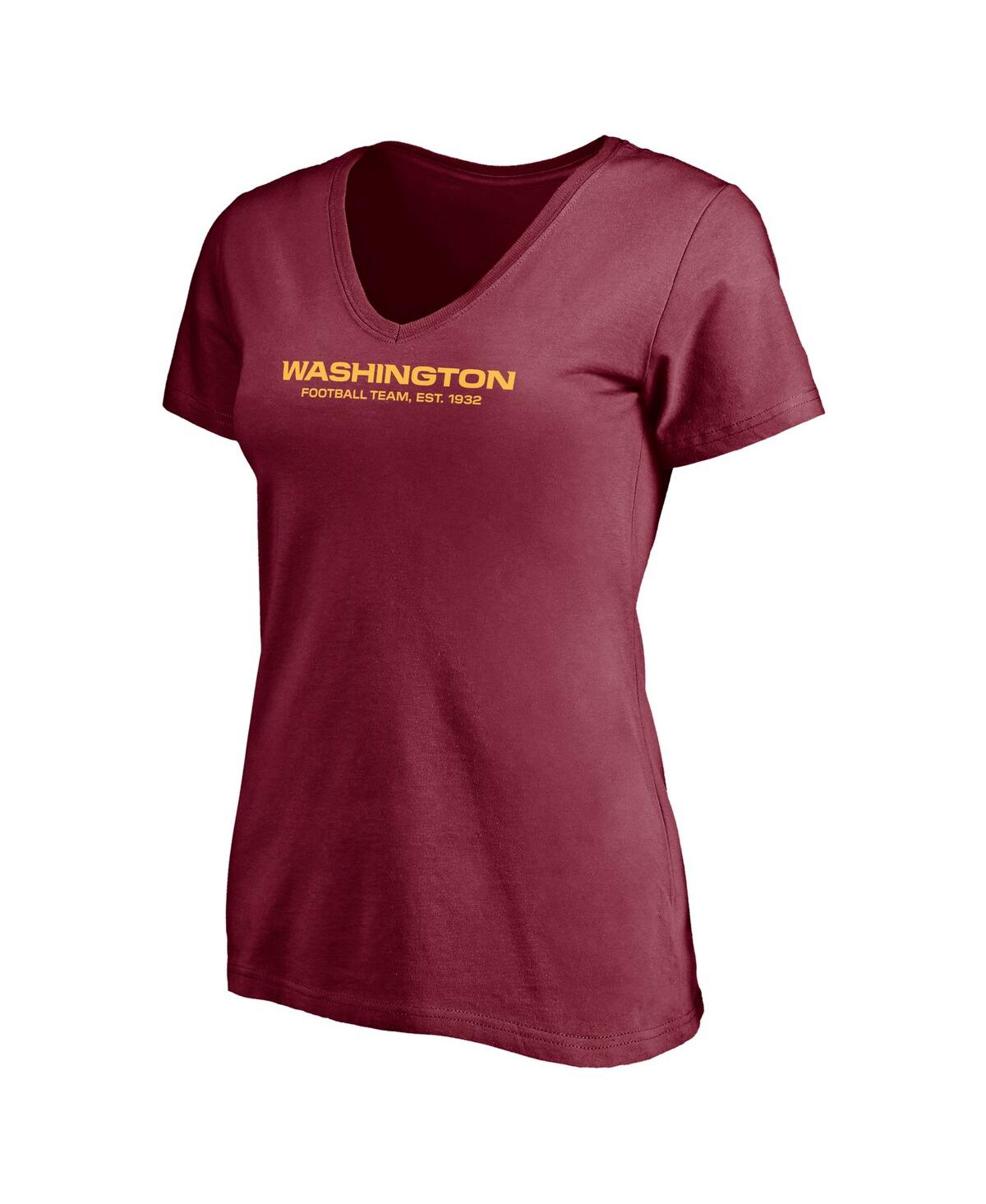 Shop Fanatics Women's  Chase Young Burgundy Washington Football Team Player Icon Name And Number V-neck T-