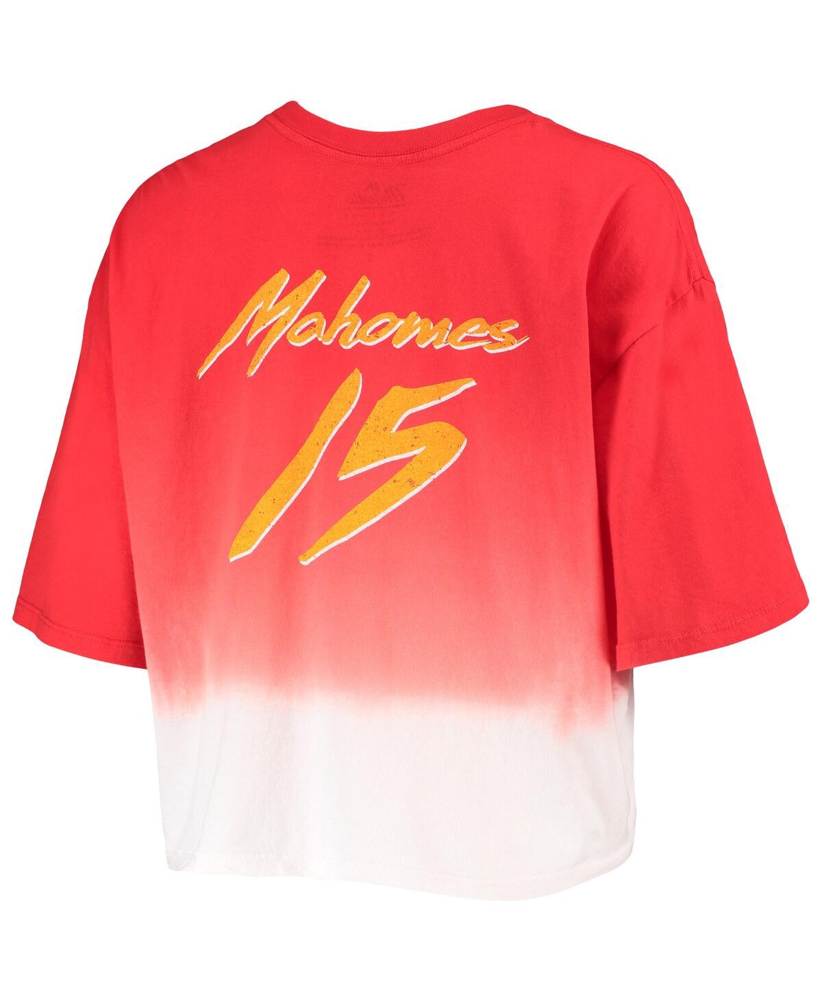Shop Majestic Women's  Threads Patrick Mahomes Red, White Kansas City Chiefs Drip-dye Player Name And Numb In Red,white