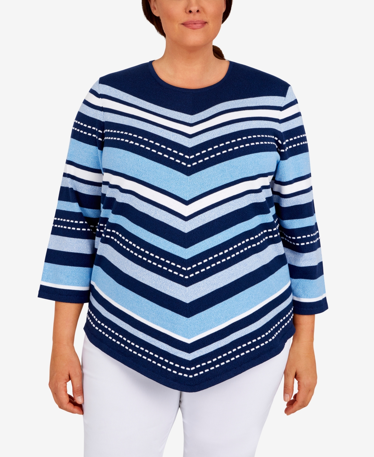 Alfred Dunner Plus Size Classics Chevron Texture Sweater