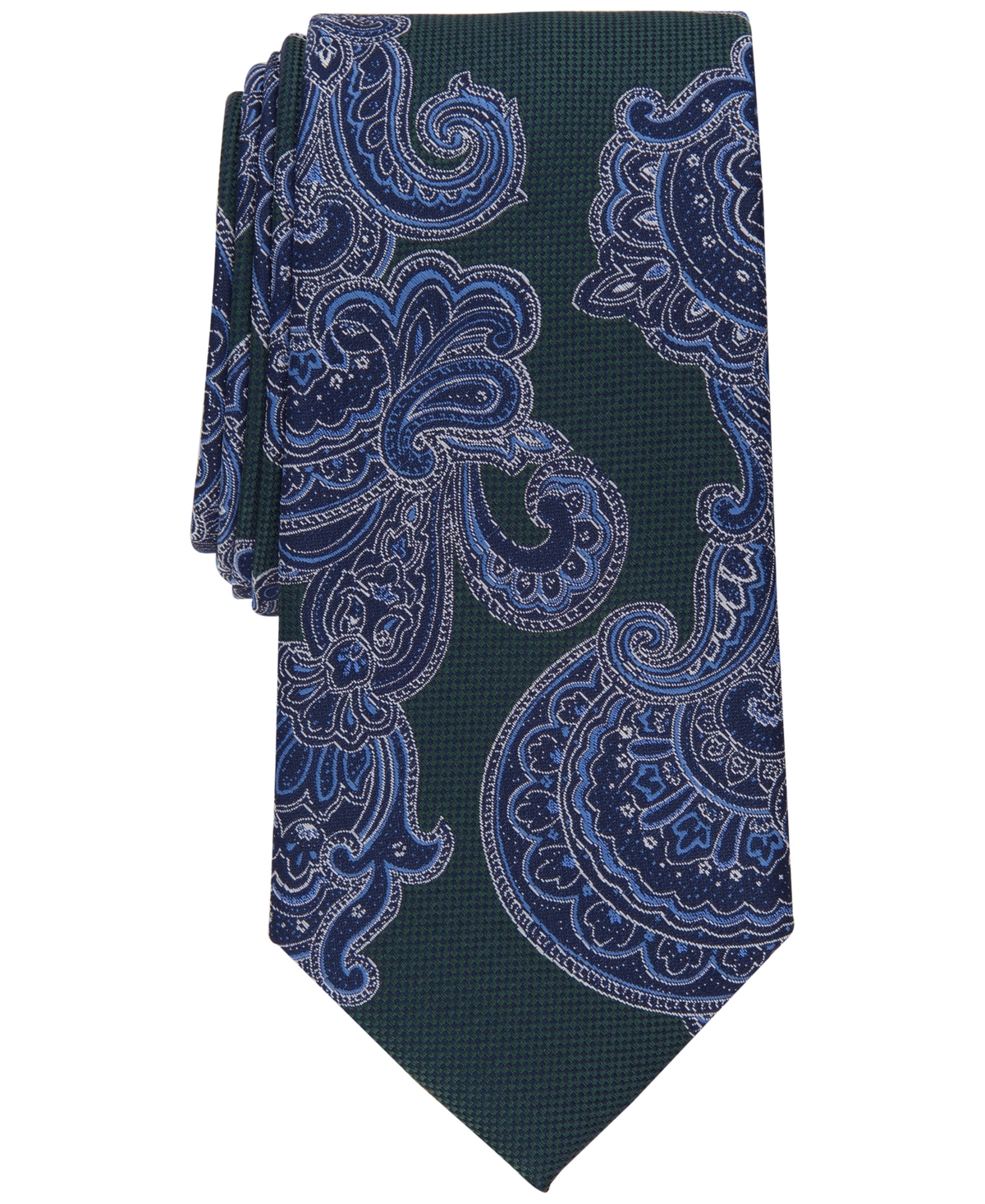 Club Room Men's Lacruz Classic Paisley Tie, Created For Macy's In Dk Green