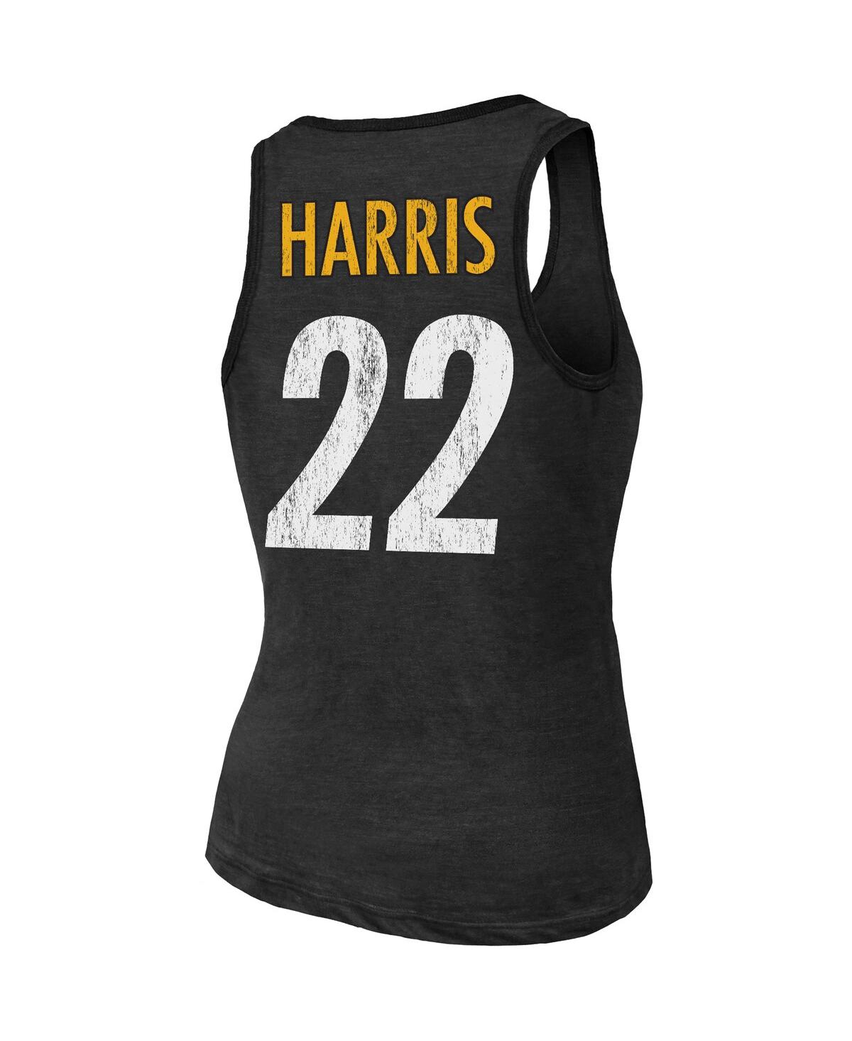Shop Majestic Women's  Threads Najee Harris Black Pittsburgh Steelers Player Name And Number Tri-blend Tan