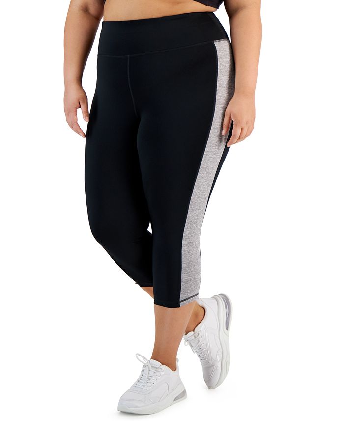 ID Ideology Plus Size Colorblocked Capri Leggings, Created for Macy's ...