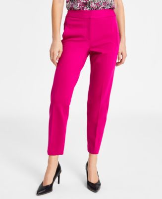 Bar III Women's Straight Leg High-Rise Ankle Pants, Created for Macy's ...