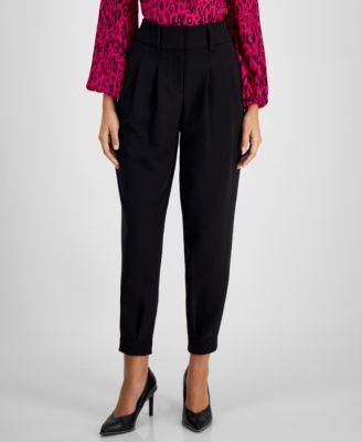Bar III - Women's Pleat-Front Mid-Rise Ankle Pants