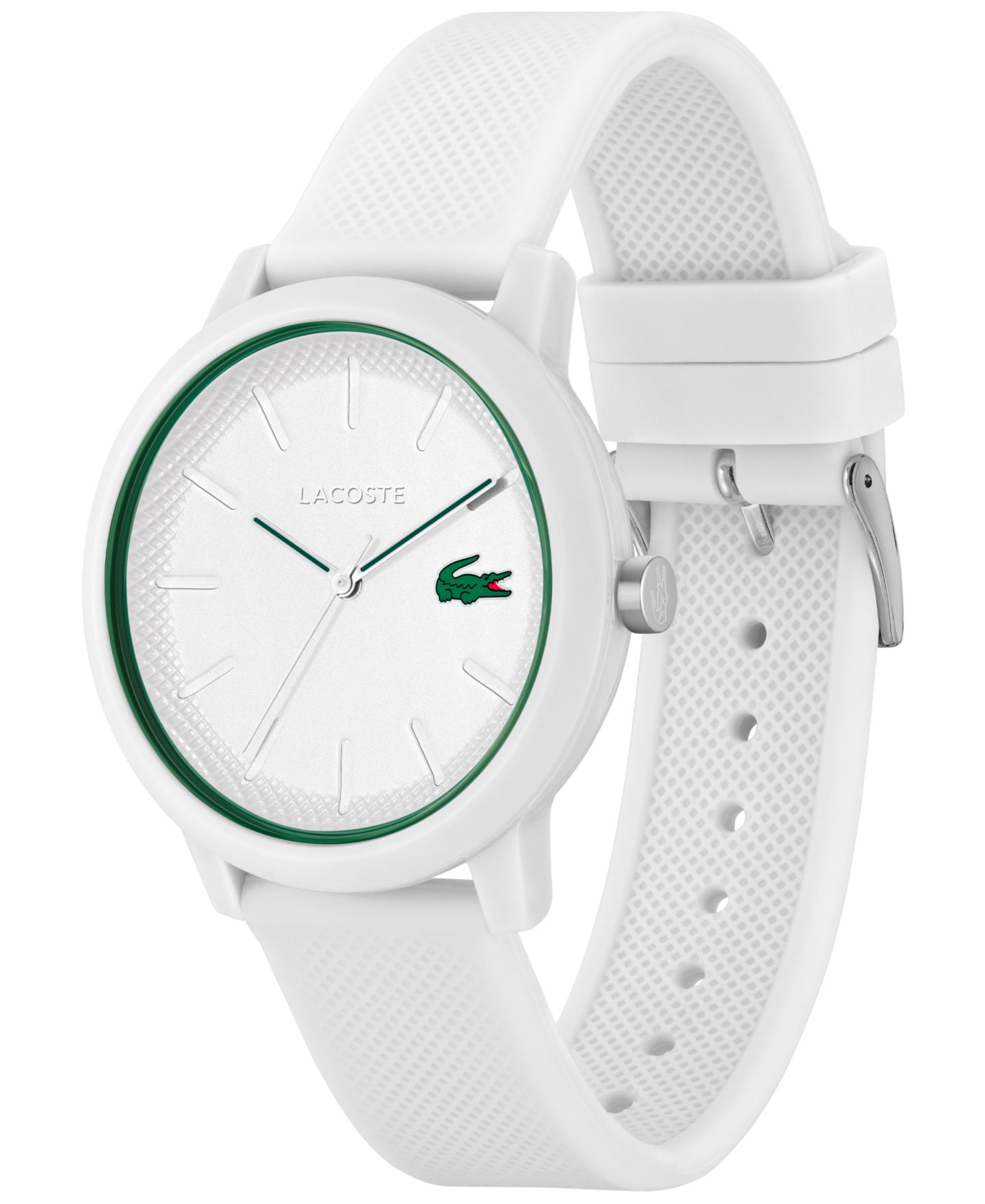 Мужские часы Lacoste L.12.12 White Silicone Strap Watch 42mm — фото 2
