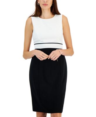 Kasper - Women's Sleeveless Colorblocked Sheath Dress