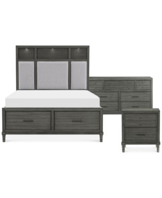 Homelegance Mossbrook 3pc Bedroom Set (Queen Bed, Dresser & Nightstand ...