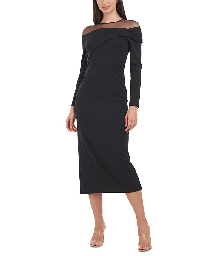 JS Collections Women's Brinley Long-Sleeve Midi Dress - Macy's