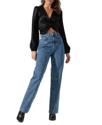 ASTR the Label - Women's Nix Twist-Front Long-Sleeve Top