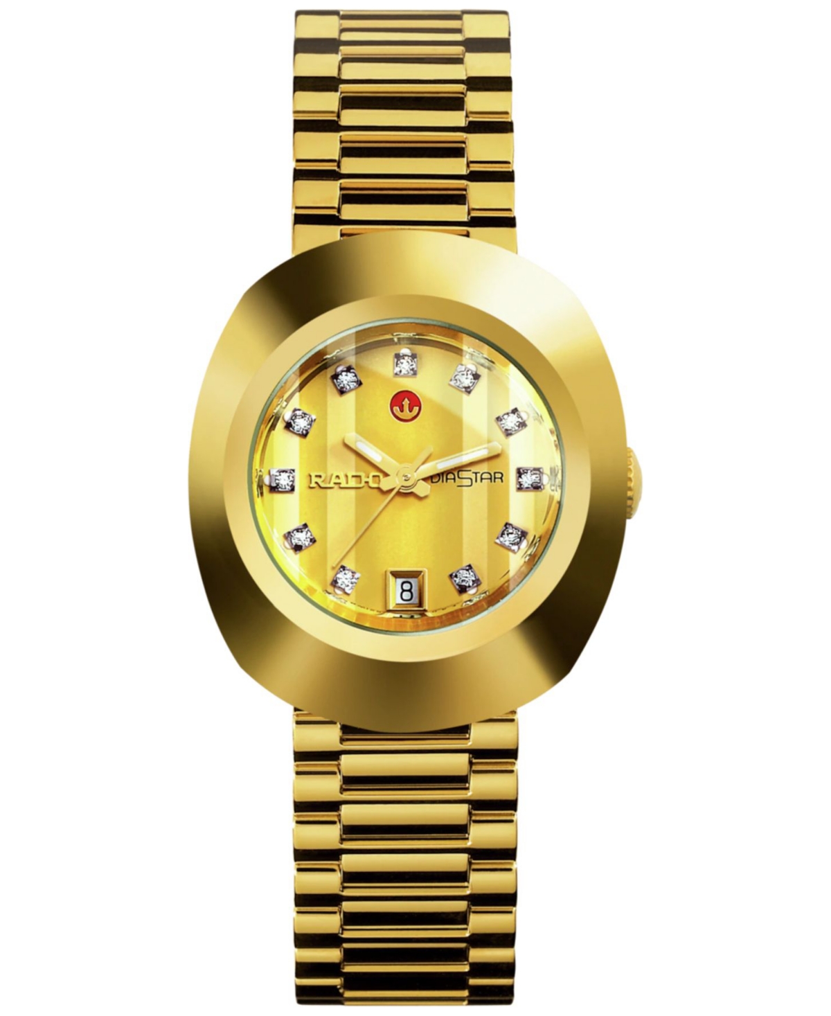 Rado Unisex Swiss Original Diastar Gold-tone Stainless Steel Bracelet Watch 27mm In No Color
