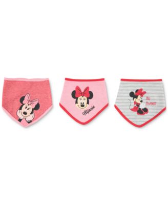 Happy Threads - Baby Girls 3-Pk. Minnie Mouse Bandana Bib