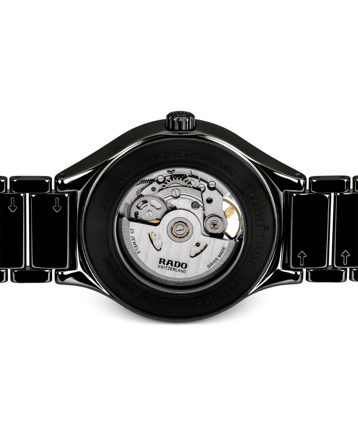 Rado Unisex Swiss Automatic True Secret Black Ceramic Bracelet Watch 40mm In No Color