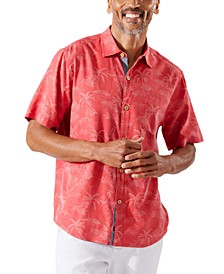 Men's Palms In Paradise Pigment-Dyed Silk Camp Shirt
