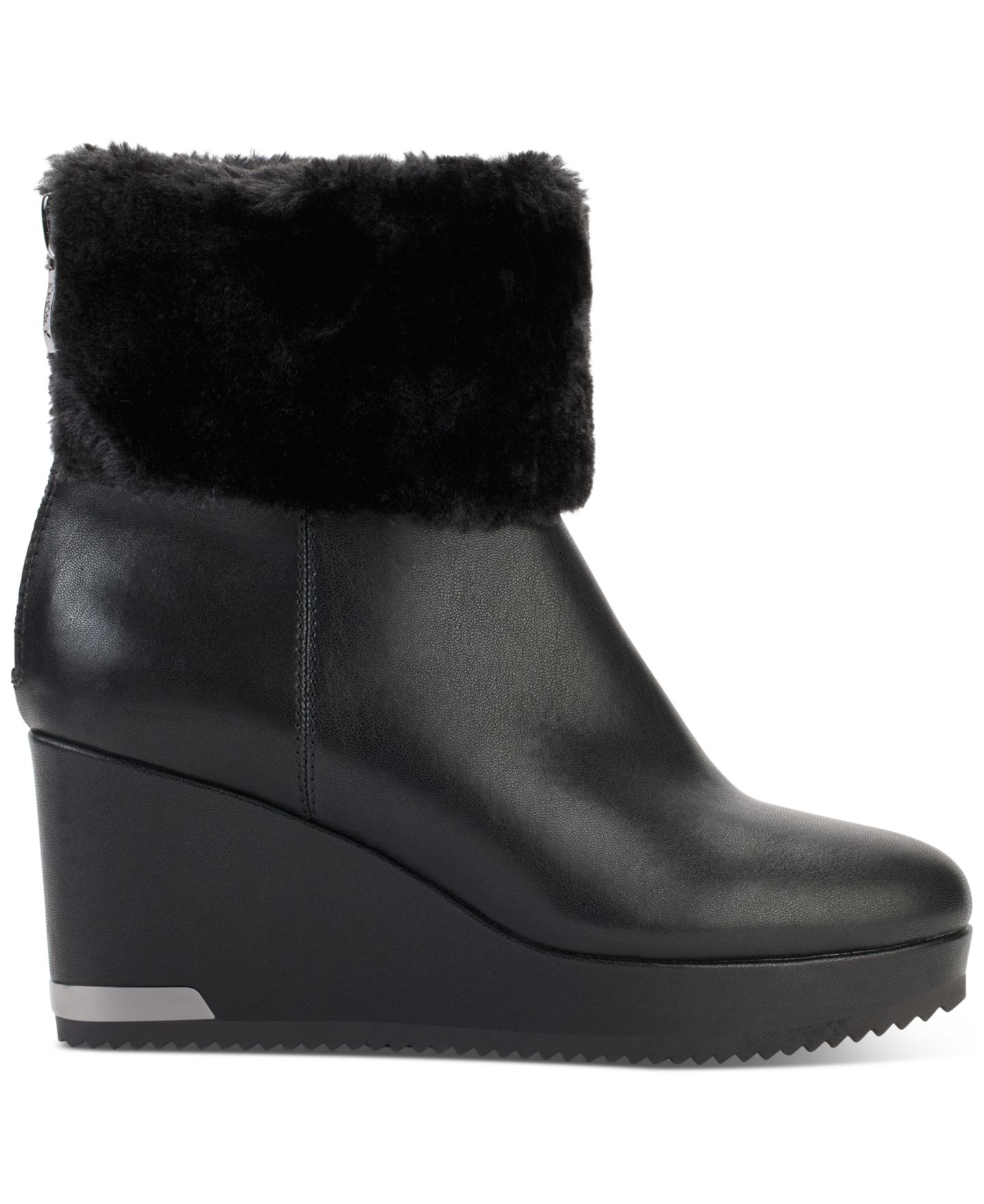 Женские ботинки DKNY Nadra Wedge Booties, цвет: Чёрный гладкий — фото 2