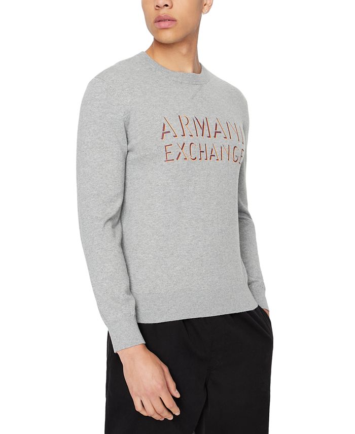 Bunke af Nebu band A|X Armani Exchange Men's Outlined Logo-Print Sweater & Reviews - Sweaters  - Men - Macy's