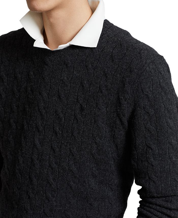 Polo Ralph Lauren Men's Wool an Cashmere Cable Knit Sweater Grey