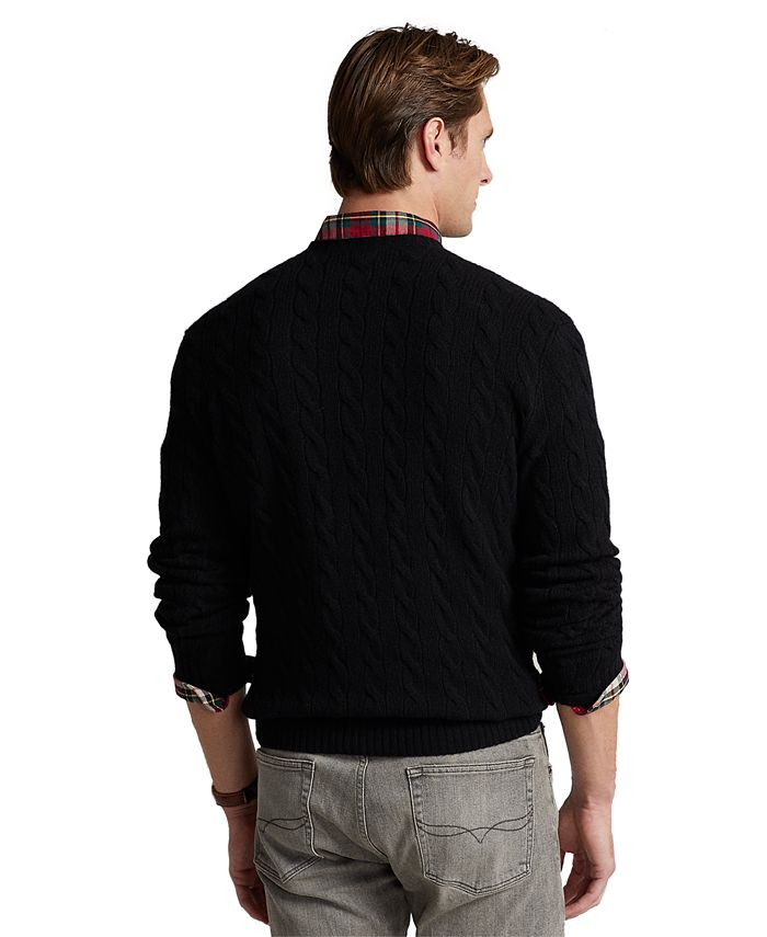 Polo Ralph Lauren Men's Wool and Cashmere Cable Knit Sweater Blue
