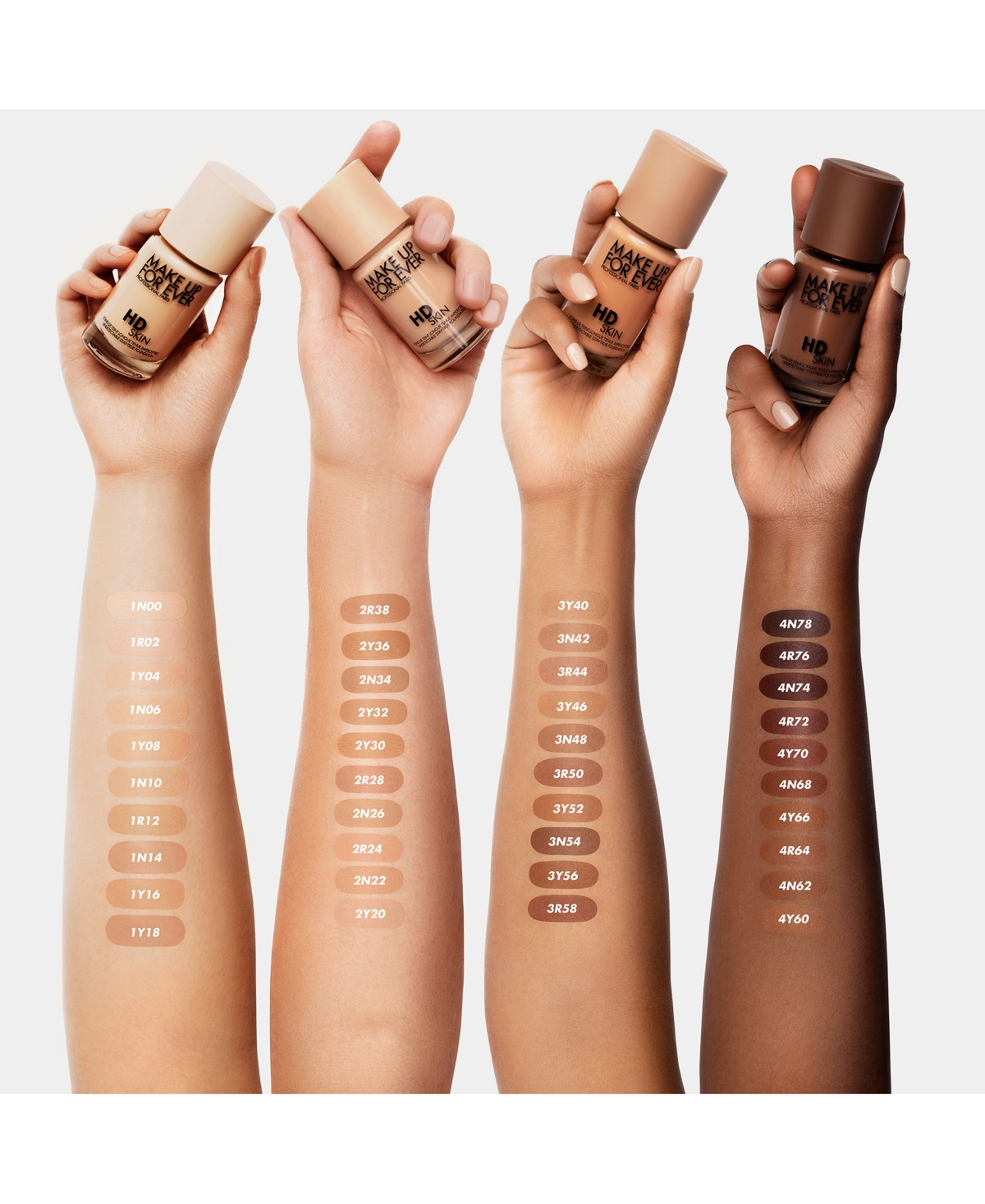 Make Up For Ever Hd Skin Waterproof Natural Matte Foundation In 1y04 - Warm Alabaster (for Fair Skin Ton
