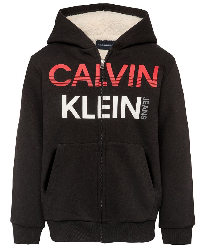 Calvin Klein Big Boys Sherpa Zip Front Logo Hoodie & Reviews - Sweaters -  Kids - Macy's