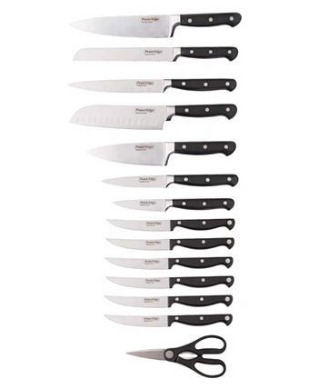 Sabatier Triple Rivet Knife Block Set, 15-Piece, Black 