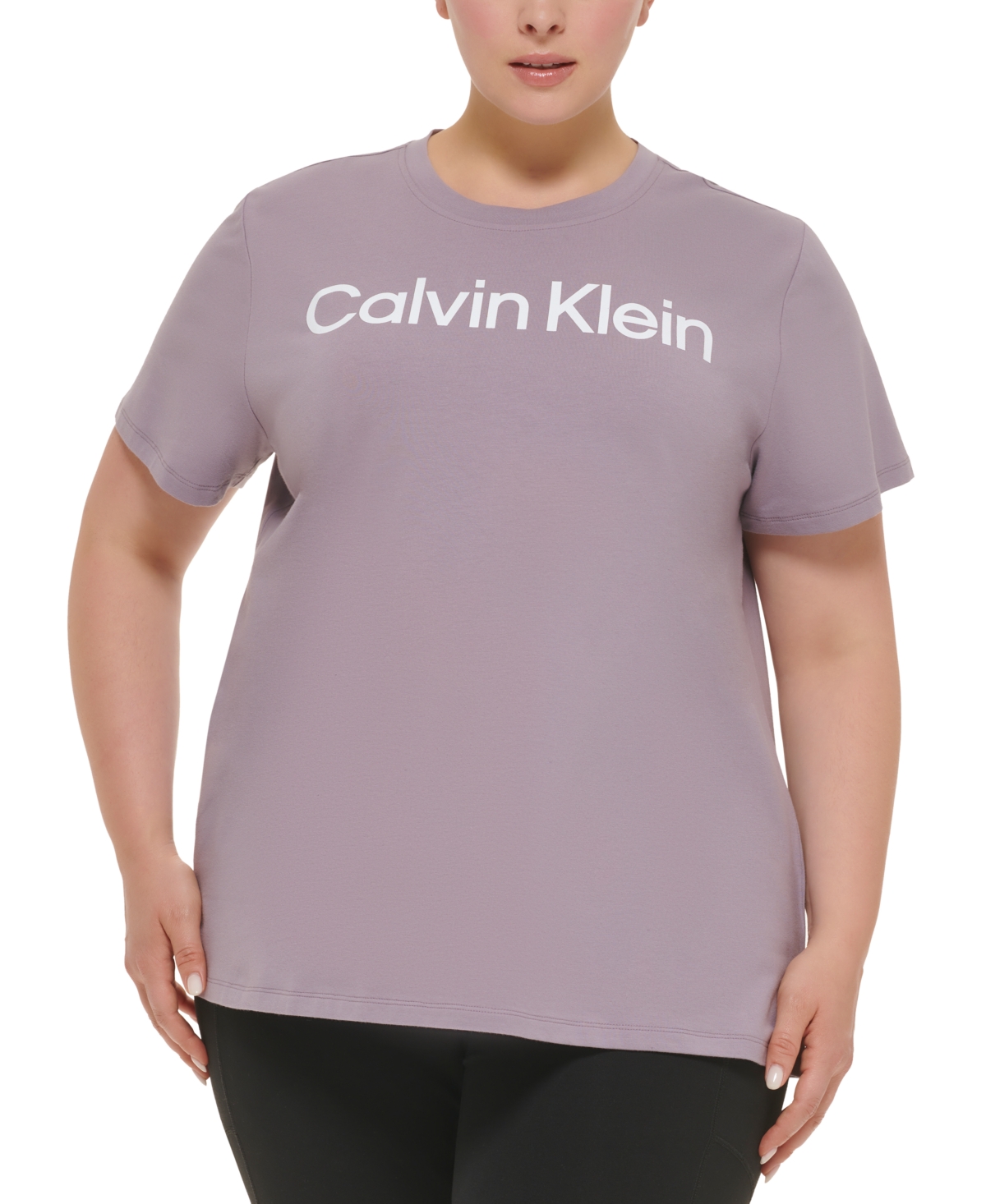 Calvin Klein Performance Plus Size Logo-Print Crewneck T-Shirt