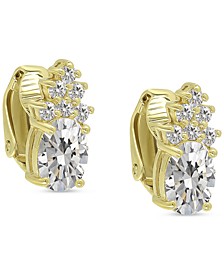 Cubic Zirconia Clip-On Stud Earrings in 18k Gold-Plated Sterling Silver, Created for Macy's