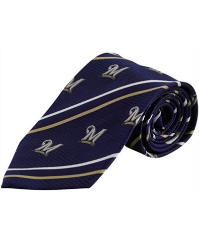 Eagles Wings Milwaukee Brewers Striped Silk Tie
