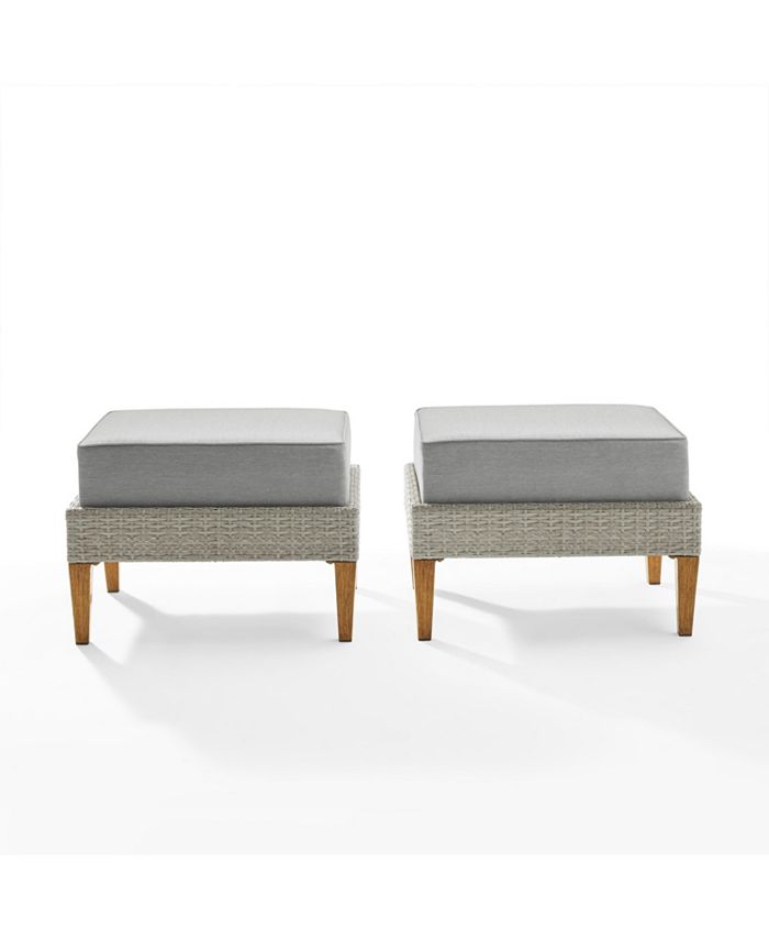 Crosley Capella 2 Piece Outdoor Wicker Ottoman Set Macy's