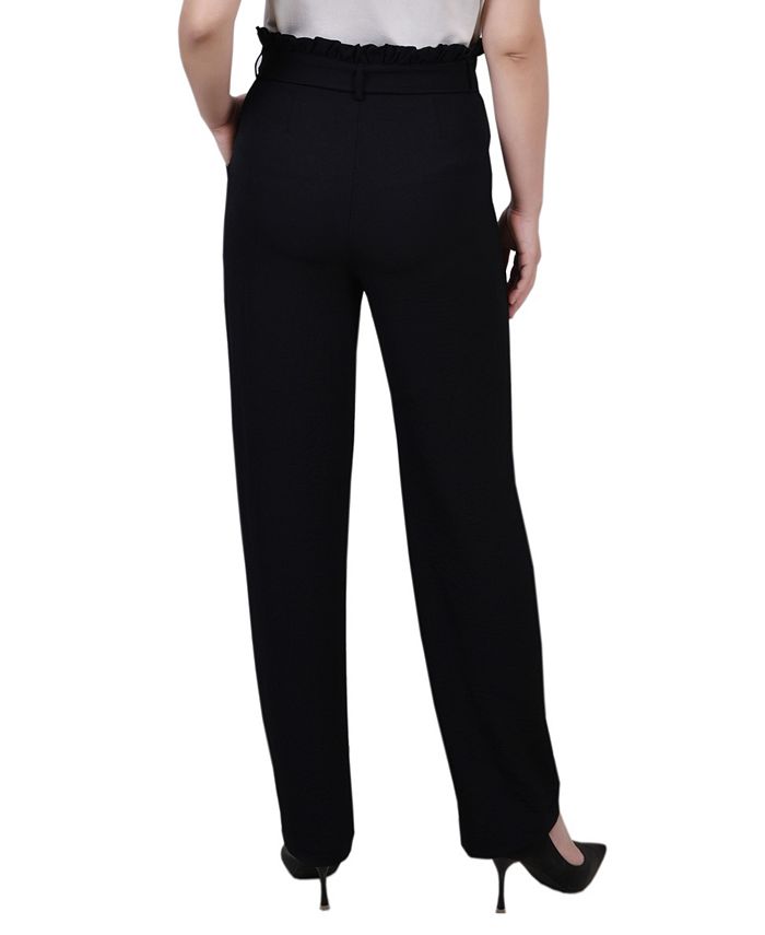 NY Collection Petite Belted Paper Bag Waist Pants - Macy's