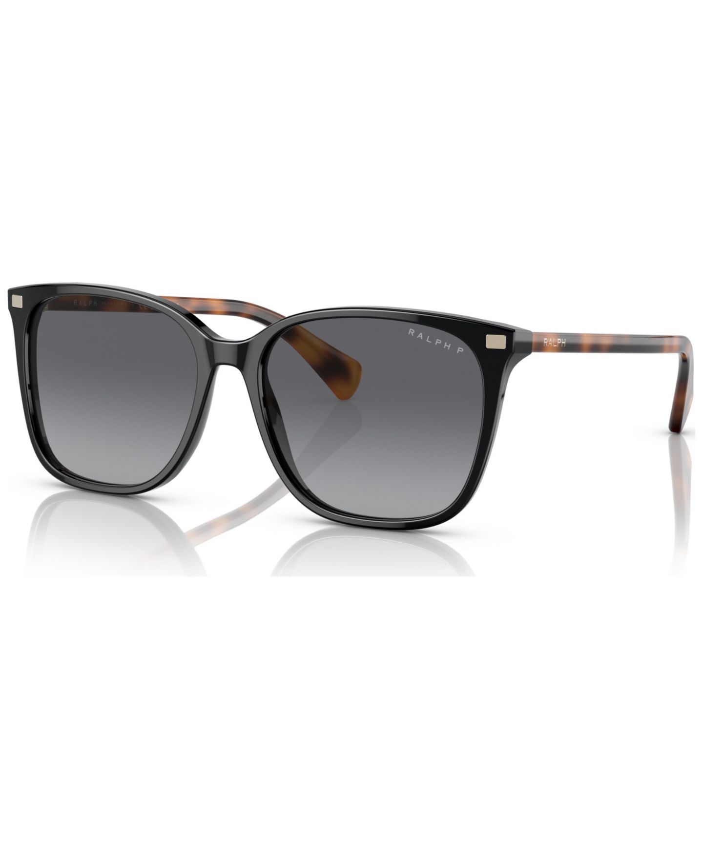 Женские солнцезащитные очки Ralph by Ralph Lauren Polarized Sunglasses, RA529356-YP, цвет: Блестящий чёрный — фото 1