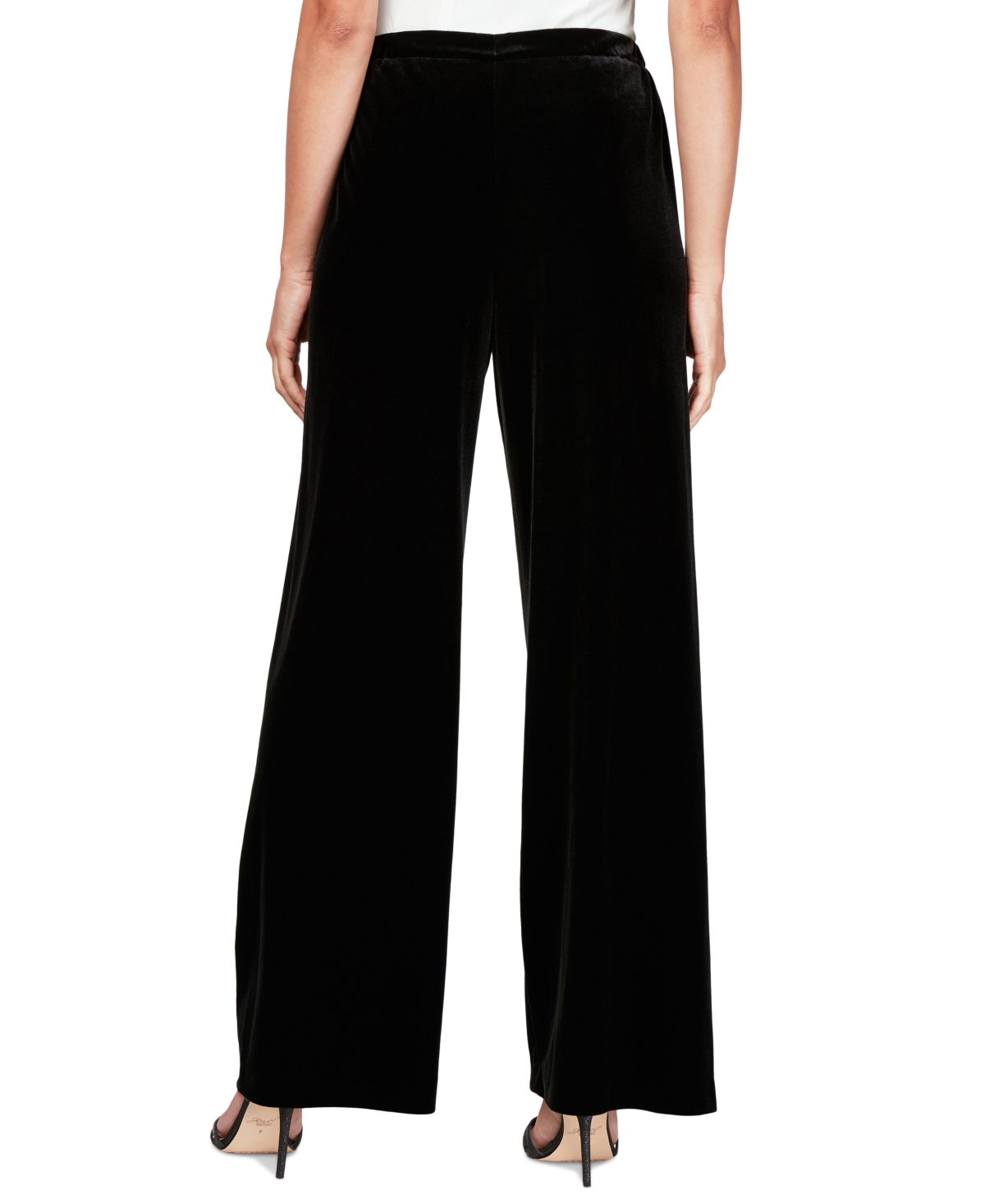 Alex Evenings Women's Velvet Flat-Front Pull-On Pants