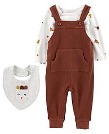 Baby Neutral Thanksgiving Jumper Outfit, T-shirt and Bib, 3-Piece Set