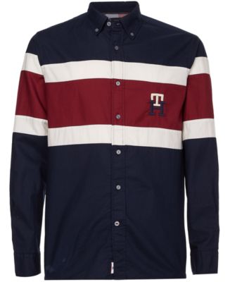 Stripe Monogram Camp Collar Shirt, Tommy Hilfiger in 2023
