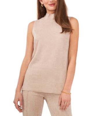 Vince Camuto - Women's Solid Mock-Neck Sleeveless Blouse