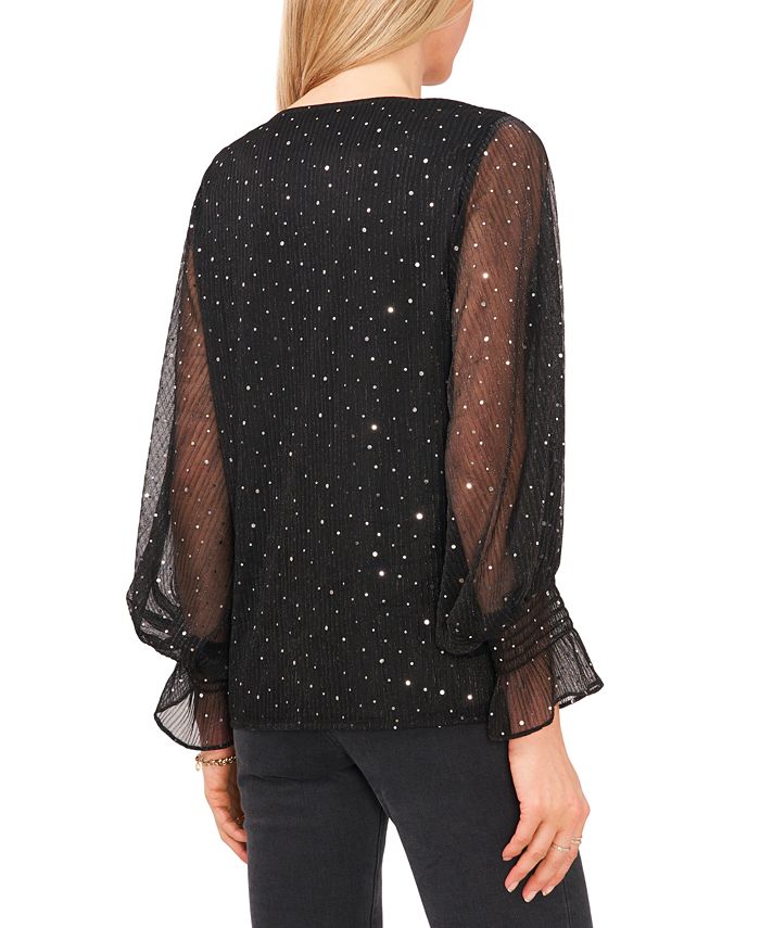 Vince Camuto Women's Metallic BalloonSleeve Blouse Macy's