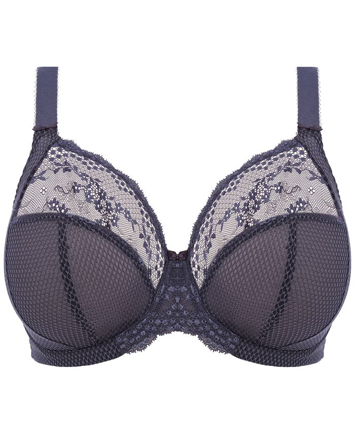 Elomi Charley Banded Stretch Lace Plunge Underwire Bra (4382),32J,Pansy
